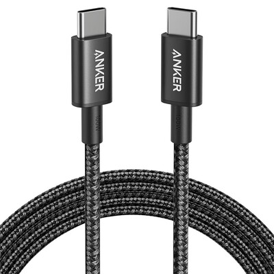 Кабель Anker A8756 USB-C to USB-C 100W Braided 1m черный(1)