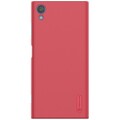 Пластиковый чехол с пленкой Nillkin Super Frosted Shield Red (Красный) для Sony Xperia XA1 Plus(#1)