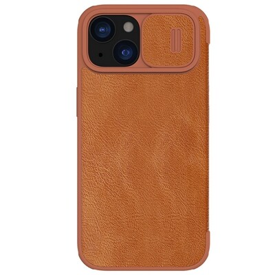 Кожаный чехол Nillkin Qin Pro Leather Case Коричневый для Apple iPhone 15(2)