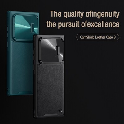 Силиконовая накладка Nillkin CamShield Leather Case S Черная для Samsung Galaxy S22 Ultra(8)