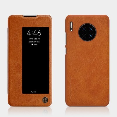 Кожаный чехол Nillkin Qin Leather Case Коричневый для Huawei Mate 30(4)