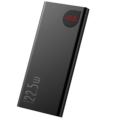 Baseus Adaman Metal Digital Display Quick Charge Power Bank 10000mAh 22.5W 2021 Editon (With Simple Series Charging Cable USB to Type-C 3A 0.3m) PPAD070001 черный(1)
