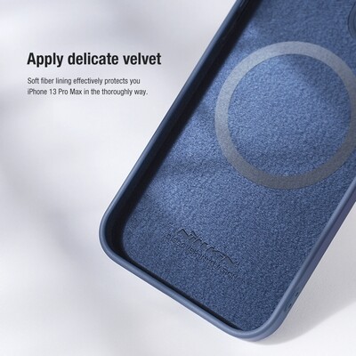 Силиконовая накладка с пластиной Magsafe Nillkin CamShield Silky Magnetic Silicone Case Черная для Apple iPhone 15(7)