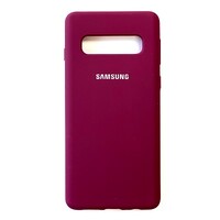 Силиконовый чехол Silicone Case бордовый для Samsung Galaxy S10