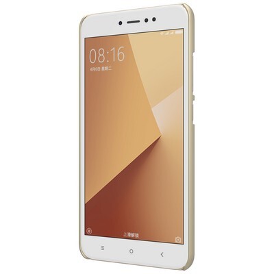 Пластиковый чехол с пленкой Nillkin Super Frosted Shield Gold для Xiaomi Redmi Note 5A Prime (3/32Gb & 4/64Gb)(2)