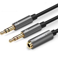 Переходник 3.5 мм гнездо 4pin на 2 штерека 3.5 мм (микрофон + наушники)