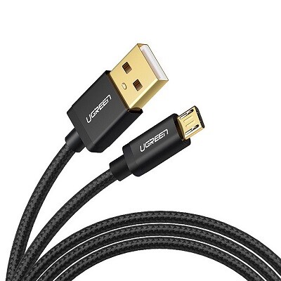 Кабель USB - MicroUSB для зарядки Ugreen US134 (быстрая зарядка QC 2.4А  ) черный(2)