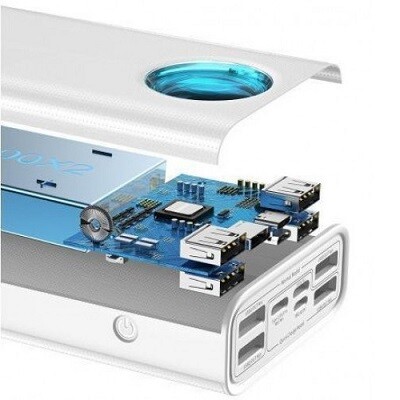 Внешний аккумулятор Baseus Amblight Digital Display Fast Charge Power Bank PPLG000101 30000mAh (с кабелем Type-C to Type-C 100W) белый(3)