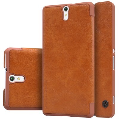 Кожаный чехол Nillkin Qin Leather Case Brown для Sony Xperia C5 Ultra(3)