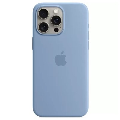 Силиконовый чехол с Magsafe голубой для Apple iPhone 15 Pro Max(3)