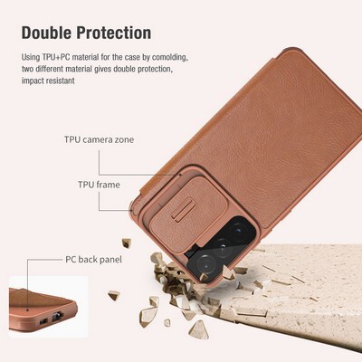 Кожаный чехол Nillkin Qin Pro Leather Case Черный для Samsung Galaxy S22 Plus(5)