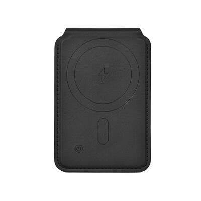 Магнитный кошелек-картхолдер для смартфона с подставкой и GPS трэкером WiWu Mag Wallet FM MW-005 черный(3)