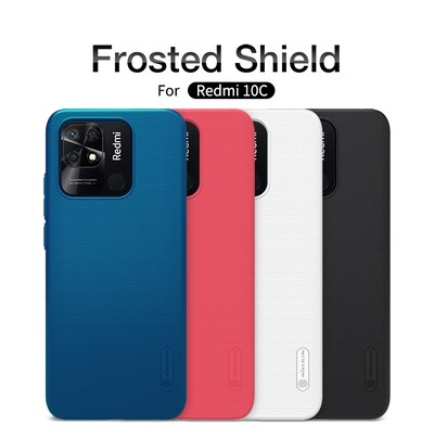 Пластиковый чехол с подставкой Nillkin Super Frosted Shield Черный для Xiaomi Redmi 10C(6)