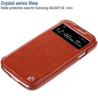 Кожаный чехол-книга HOCO Crystal leather Case Brown для Samsung i9190 Galaxy S4 mini