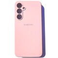 Силиконовый чехол с микрофиброй Silicone Case светло-розовый для Samsung Galaxy A25(#1)
