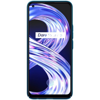 Пластиковый чехол с подставкой Nillkin Super Frosted Shield Синий для Realme 8/ 8 Pro(2)