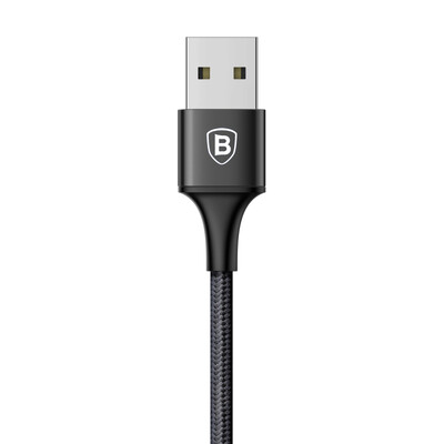 Кабель Baseus Rapid Series 3-in-1 Cable Micro+Dual Lightning 3A 1.2M Black(4)