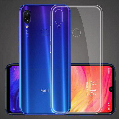Силиконовый чехол TPU Case 0.6mm прозрачный для Xiaomi Redmi Note 7(1)