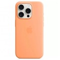 Силиконовый чехол с Magsafe оранжевый для Apple iPhone 15 Pro Max(#1)