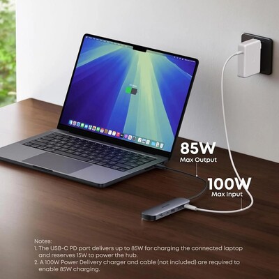 USB-хаб Anker Nano USB-C Hub 7-in-1 4K HDMI A83D2 серый(5)
