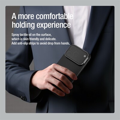 Чехол с защитой камеры и подставкой CamShield Prop Case (Transparent Black Camera Cover) черный для Apple iPhone 17 Pro Max(13)