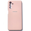 Силиконовый чехол с микрофиброй Silicone Case светло-розовый для Samsung Galaxy A13 5G(#1)