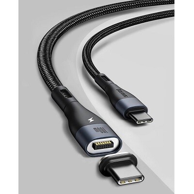 Кабель Baseus Zinc Magnetic Safe Fast Charging Data Cable Type-C to Type-C 100W (CATXC-Q01) магнитный 1.5m(9)