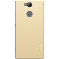 Пластиковый чехол с пленкой Nillkin Super Frosted Shield Золотой для Sony Xperia XA2