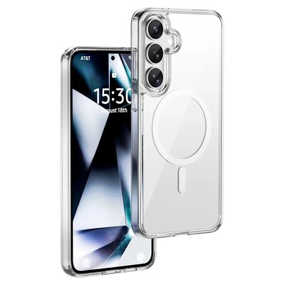 Силиконовый чехол с Magsafe Wiwu iShield Pro Case (прозрачный)  для Samsung Galaxy S26(2)