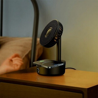 Вентилятор BASEUS Hermit desktop wireless charger with oscillating fan (WXYZ-B01) черный(4)