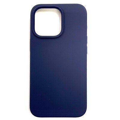 Силиконовый чехол Liquid Silicone Case с закрытым низом темно-синий для Apple iPhone 13 Pro(1)