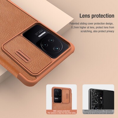 Кожаный чехол Nillkin Qin Pro Leather Case Черный для Xiaomi Poco F4(4)