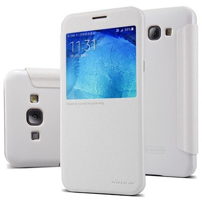 Полиуретановый чехол Nillkin Sparkle Leather Case White для Samsung Galaxy A8(3)
