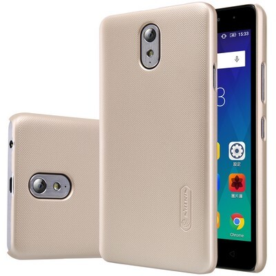 Пластиковый чехол с пленкой Nillkin Super Frosted Shield Gold для Lenovo Vibe P1M(3)