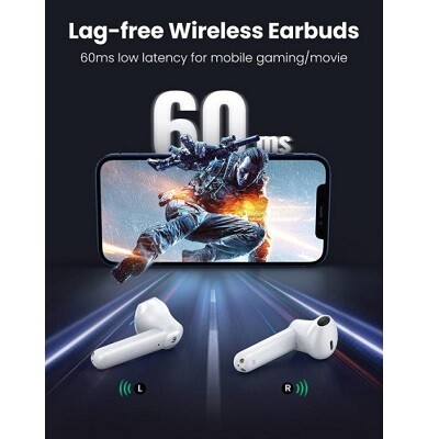 Bluetooth наушники UGREEN WS105-80652, HiTune T2 Low Latency True Wireless Earbuds, белые(7)