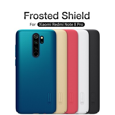 Пластиковый чехол с подставкой Nillkin Super Frosted Shield Белый для Xiaomi Redmi Note 8 Pro(5)