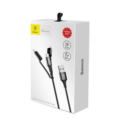 Кабель Baseus Excellent Three-in-one (CA3IN1-ZY01) черный(2)