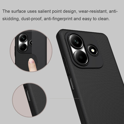 Пластиковый чехол Nillkin Super Frosted Shield Черный для Xiaomi Redmi Note 14 5G(5)