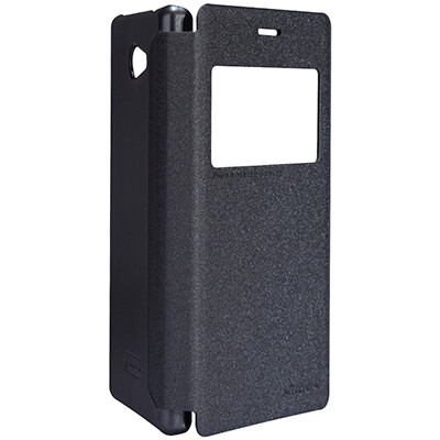 Полиуретановый чехол Nillkin Sparkle Leather Case Black  для Sony Xperia M2 Dual S50h(4)
