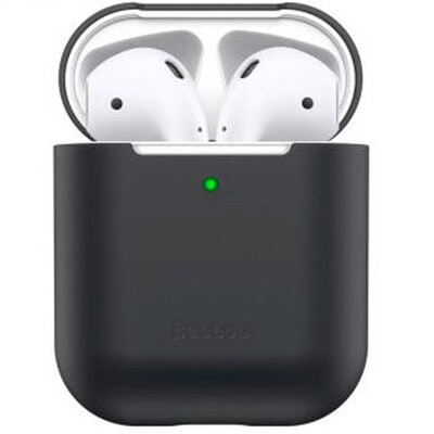 Кейс с разъемом для зарядки Baseus Airpods 2/1 Ultrathin Series Silica Gel Protector черный - WIAPPOD-BZ01(1)