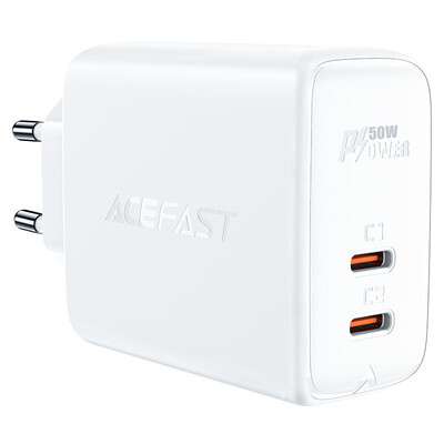 Зарядное устройство Acefast A29 GaN PD50W (2xUSB-C) белый(2)