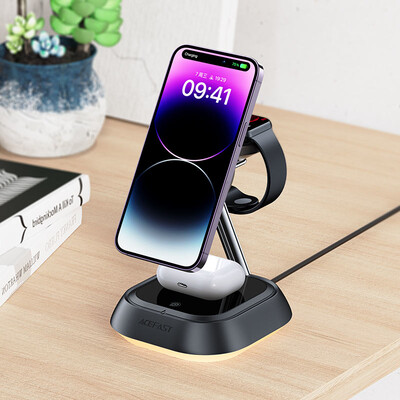 Беспроводная зарядная станция 3 в1 ACEFAST E16 desktop 3-in-1 wireless charging holder(7)