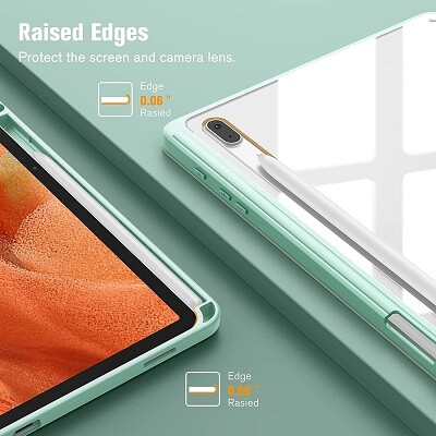 Защитный чехол Acrylic TPU Case с креплением для стилуса зеленый для Samsung Galaxy Tab S9 FE(6)