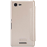 Полиуретановый чехол Nillkin Sparkle Leather Case Golden  для Sony Xperia E3 Dual