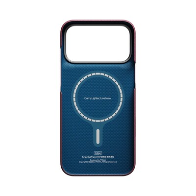 Кевларовый чехол с Magsafe Pitaka Edge Case Argyle Burgundy для Apple iPhone 18 Pro Max(3)