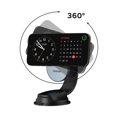 Автомобильный держатель с MagSafe Momax 1-Move Q.Mag Qi2.2 25W Magnetic Wireless Charging Car Mount (CM38Q22E)(6)