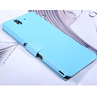 Кожаный чехол Nillkin Fresh Series Blue для Sony Xperia Z L36h(2)