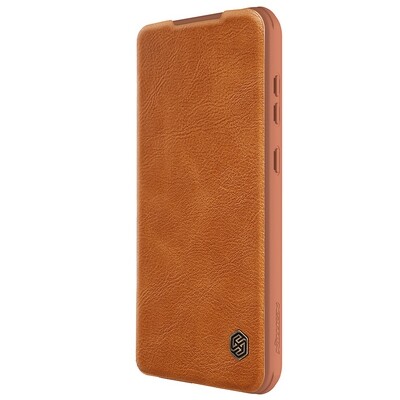 Кожаный чехол Nillkin Qin Pro Leather Case Коричневый для Samsung Galaxy S23 FE(1)
