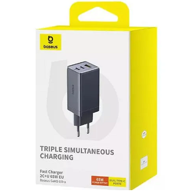 Сверхбыстрое зарядное устройство Baseus GaN5 Ultra 2C + U 65 Вт Set Stellar (P10110812827-Z1) серый(4)