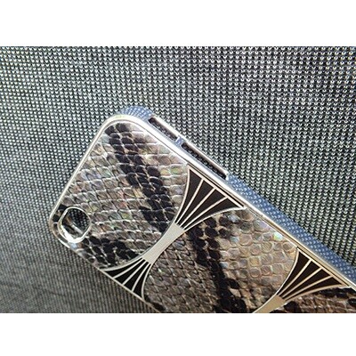 Пластиковый чехол Snake Print Case Silver для Apple iPhone 4/4S(4)